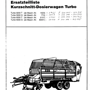 Krone Titan 5000 6000 T G Wagon Parts Manual