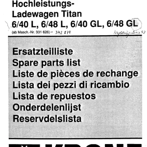 Krone Titan 6 40 6 48 L Gl Wagon Parts Manual