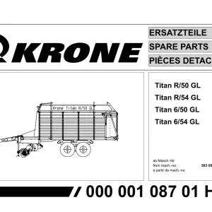 Krone Titan 6 50 6 54 R 50 R 54 Gl Wagon Parts Manual