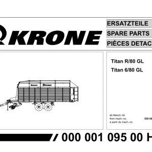 Krone Titan 6 80 R 80 Gl Wagon Parts Manual