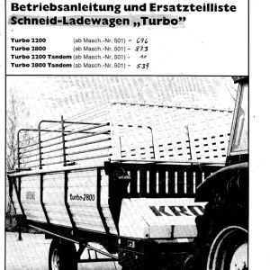 Krone Turbo 2200 2800 Wagon Parts Manual