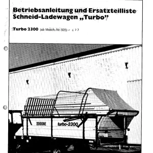 Krone Turbo 2300 Wagon Parts Manual