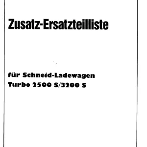 Krone Turbo 2500 3200 S Wagon Parts Manual