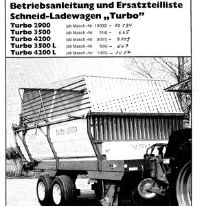 Krone Turbo 2900 3500 4200 Wagon Parts Manual