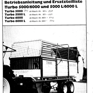 Krone Turbo 5000 6000 Wagon Parts Manual