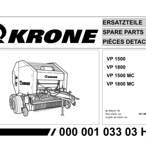 Krone Vario 1500 1800 Parts Manual
