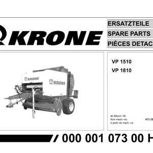 Krone Vario 1510 1810 Parts Manual