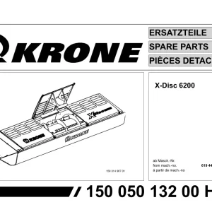 Krone X Disc 6200 Parts Manual
