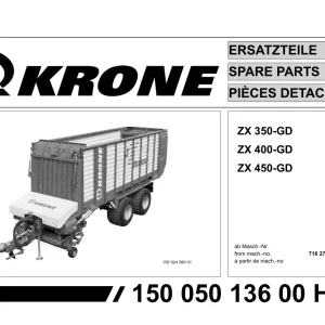 Krone Zx 350 400 450 Gd Wagon Parts Manual