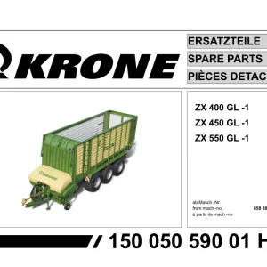 Krone Zx 400 450 550 Gl Wagon Parts Manual