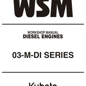 Kubota 03 M Di 2009 Service Manual