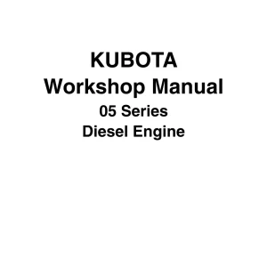 Kubota 05 1996 Service Manual