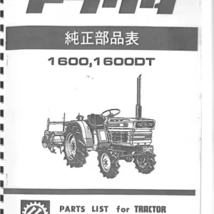 Kubota B1600 B1600Dt Parts Manual