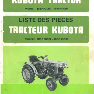 Kubota B5100D B5100E Parts Manual