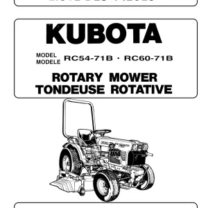 Kubota Rc54 71B Rc60 71B Mower Parts Manual