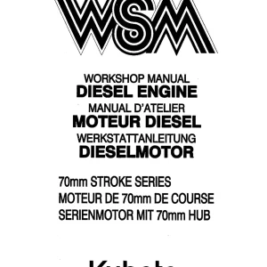 Kubota Wsm 70Mm Service Manual
