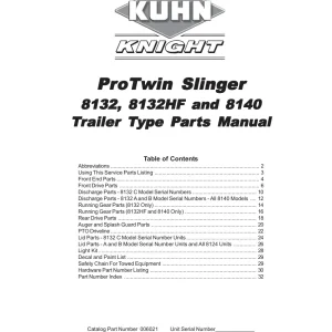 Kuhn 8132 8140 Parts Manual
