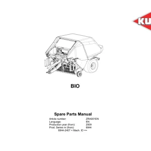 Kuhn Bio Zra001En 2009 Parts Manual