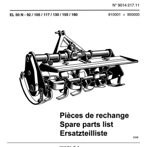 Kuhn El 50 N Cultirotor Parts Manual