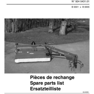 Kuhn Fc313 Tg Mower 2005 Parts Manual