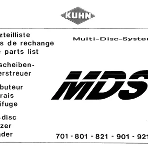 Kuhn Mds 701 801 821 901 921 Parts Manual