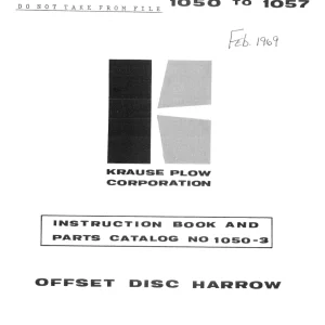 Kuhn 1050 To 1057 Operators Manual