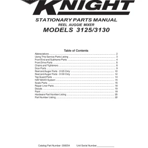 Kuhn 3125 3130 Parts Manual