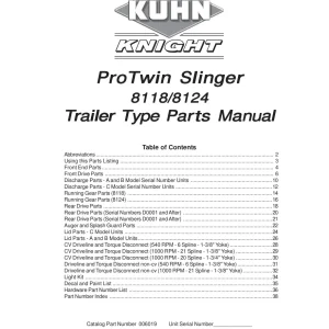 Kuhn Protwin 8118 8124 Parts Manual