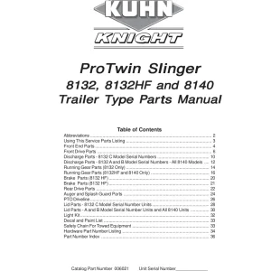 Kuhn Protwin 8132 8140 Parts Manual