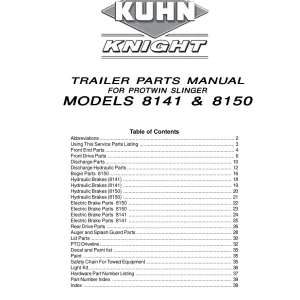 Kuhn Protwin 8141 8150 Parts Manual