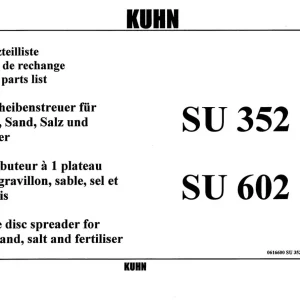 Kuhn Su 352 602 Parts Manual
