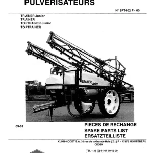 Kuhn Trainer Toptrainer Parts Manual