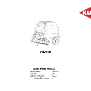 Kuhn Vb2160 2011 Parts Manual