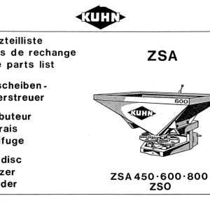 Kuhn Zsa 450 600 800 Zso Parts Manual