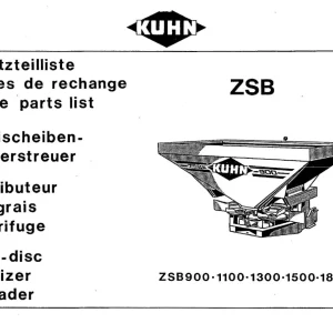 Kuhn Zsb 900 1100 1300 1500 1800 Parts Manual