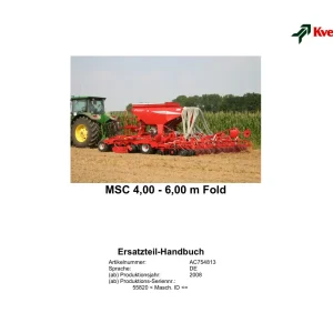 Kverneland Msc 400 600 Parts Manual