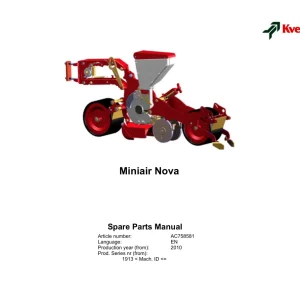 Kverneland Miniair Nova Parts Manual