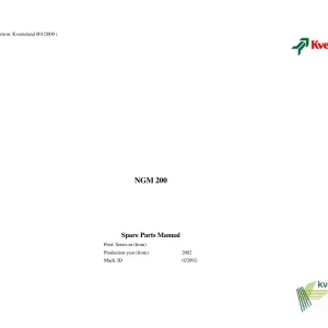 Kverneland Ngm200 Parts Manual