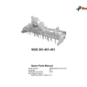 Kverneland Ngs301 401 451 Parts Manual