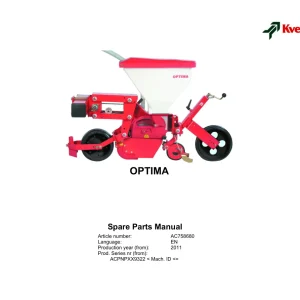 Kverneland Optima 2011 2011 Parts Manual