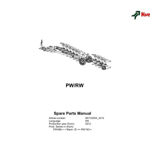 Kverneland Pw Rw 2012 2012 Parts Manual