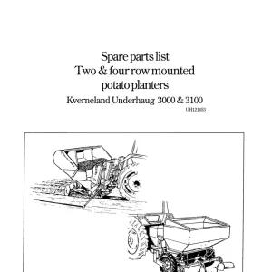 Kverneland Underhaug 3000 3100 Parts Manual