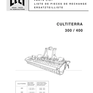 Lely Cultiterra 300 400 Parts Manual