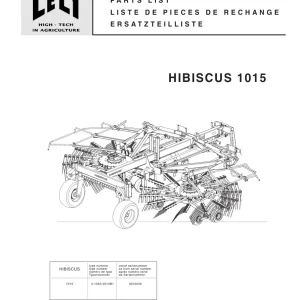 Lely Hibiscus 1015 Parts Manual