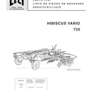 Lely Hibiscus 735 Vario Parts Manual