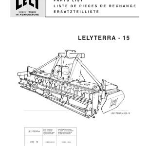 Lely terra 15 Parts Manual