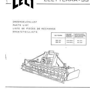 Lely terra 33 Parts Manual