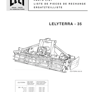 Lely terra 35 300 350 400 Parts Manual