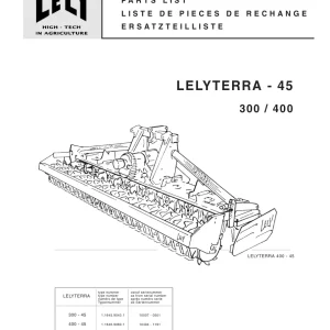 Lely terra 45 300 400 Parts Manual