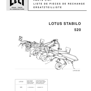 Lely Lotus 520 Stabilo Parts Manual